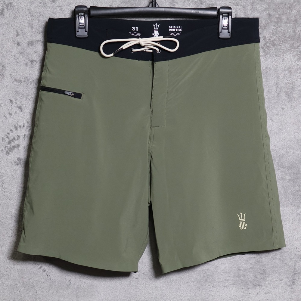 Driftline Original Drifties Board Shorts Mens 31 Green Wetsuit Liner Swimsuit